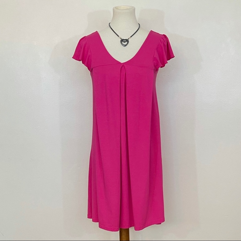 Flutter sleeve pleated midi dress